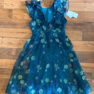 JJ's House Floral Green Organza Midi Dress - XL